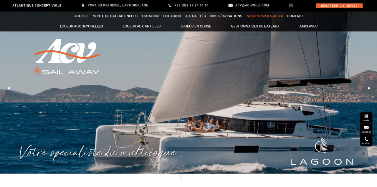 Le loueur de multicoques lorientais propose un site qui invite au voyage