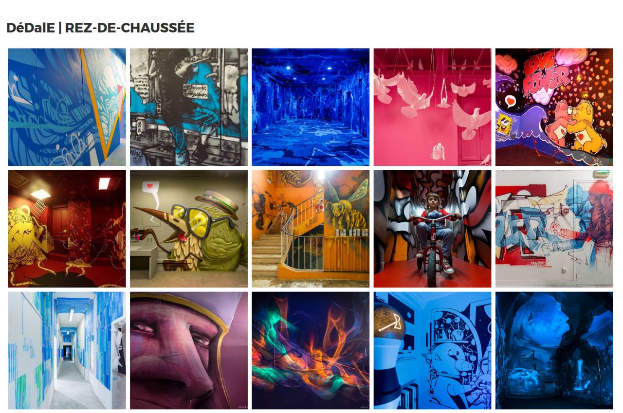 Mosaique d'oeuvres de street art au Dédale à Vannes