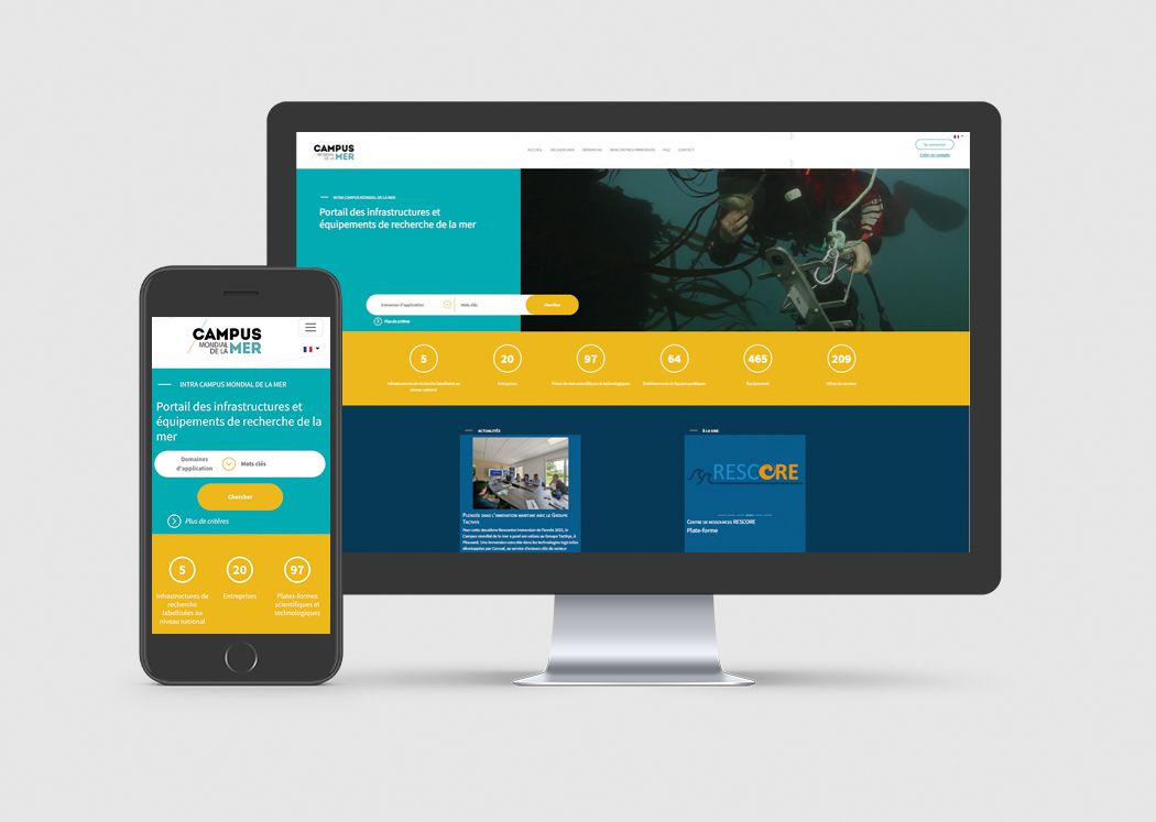 Le portail des infrastructures et équipement de recherche de la mer du Campus Mondial de la Mer fait peau neuve avec Azimut