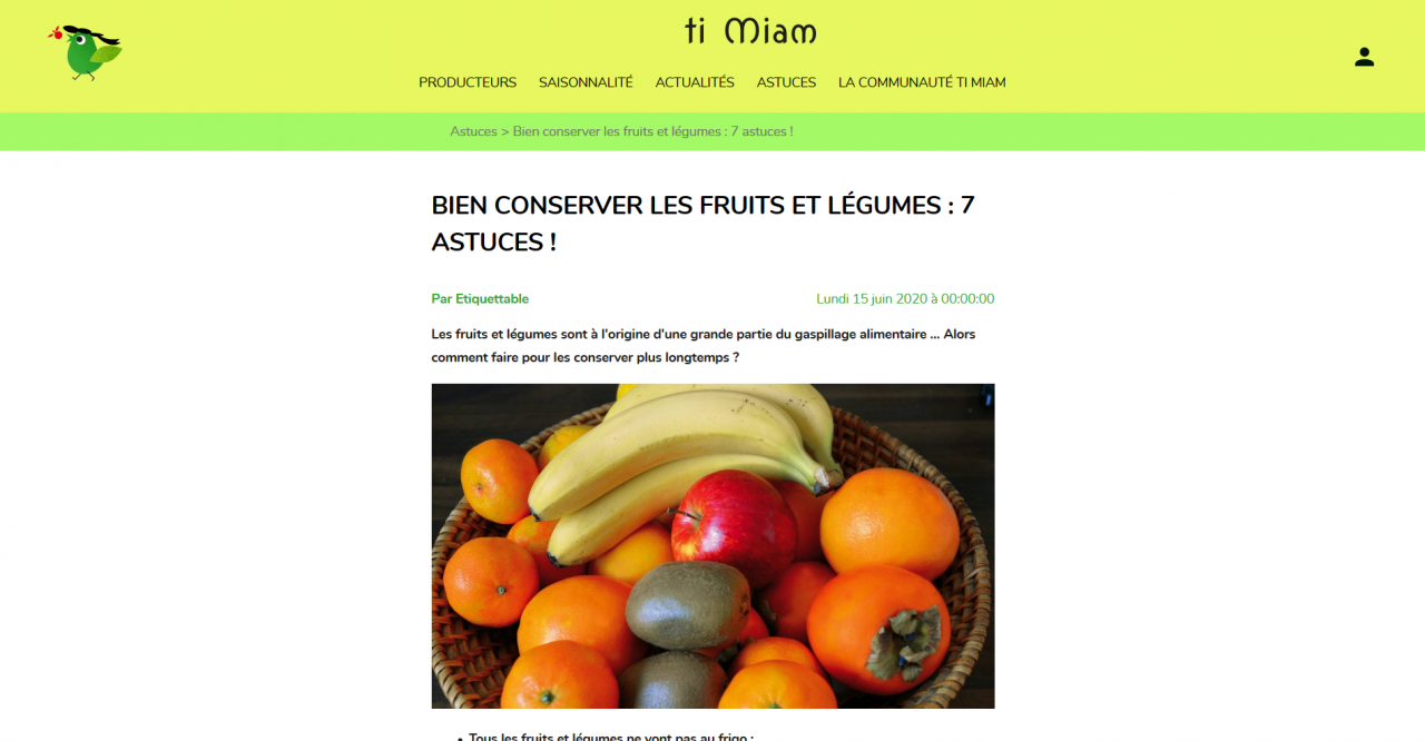 Ti Miam Bien conserver les fruits et légumes 7 astuces