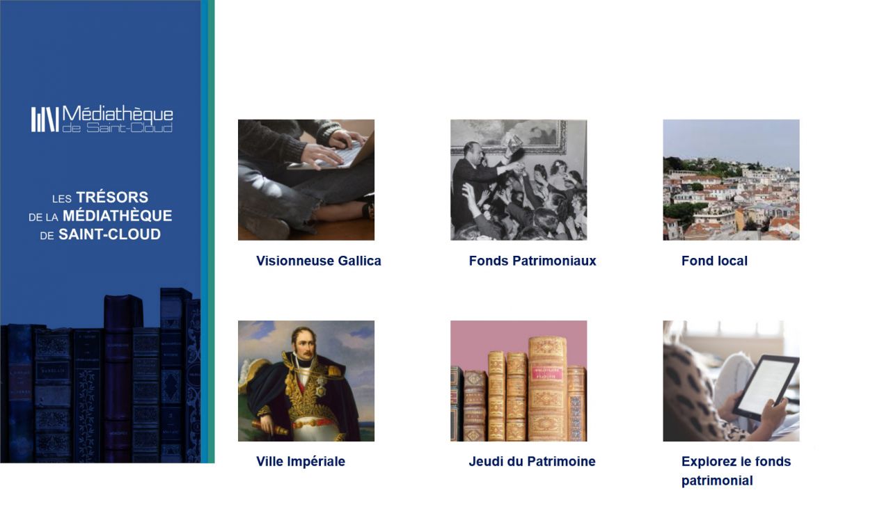 Portail d'accueil de la borne de la médiathèque de Saint Cloud