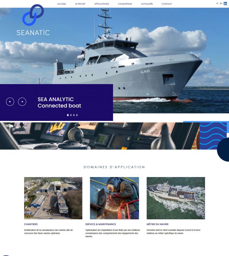 Seanatic, le projet de maintenance prédictive maritime : un nouveau site internet.